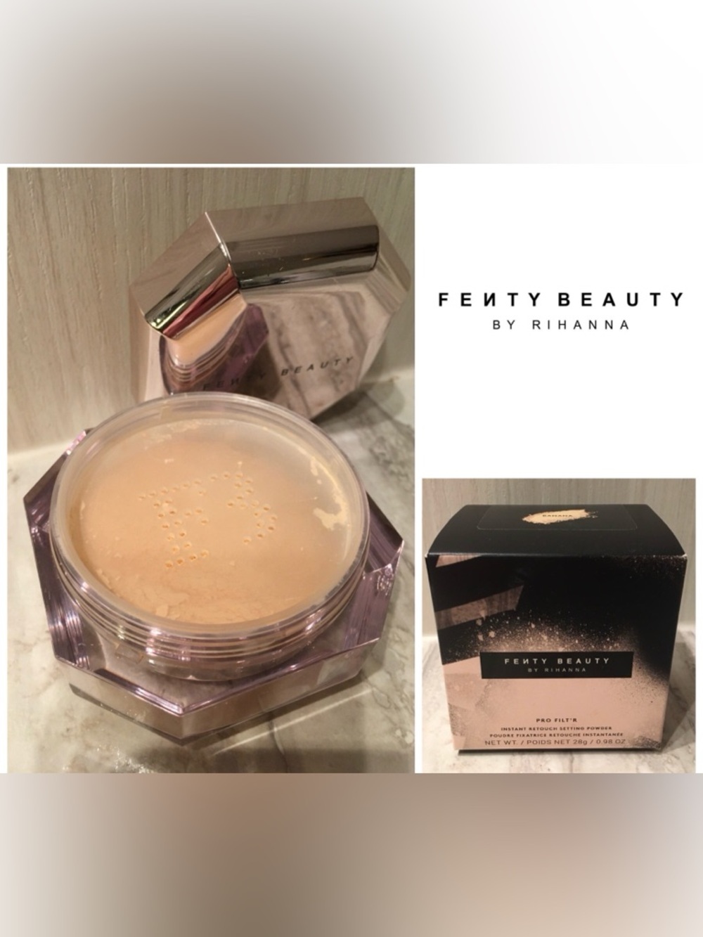FENTY BEAUTY - TESTED - NWT - BANANA - PRO FILT’R INSTANT RETOUCH SETTING POWDER